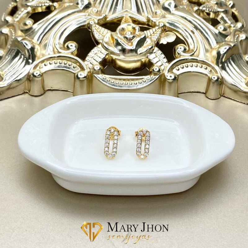 ✨ Aretes dorados rectangulares ✨